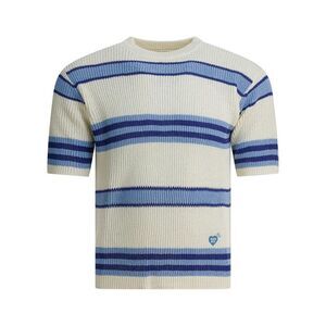 HUMAN MADE Striped Knit Short Sleeve Sweater Men BLUE Sweaters & Cardigans